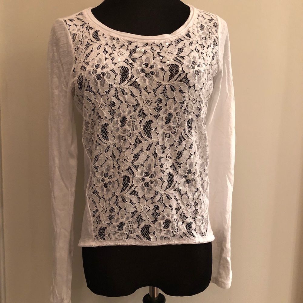 Iridescent Sequin and Lace Fancy Shirt